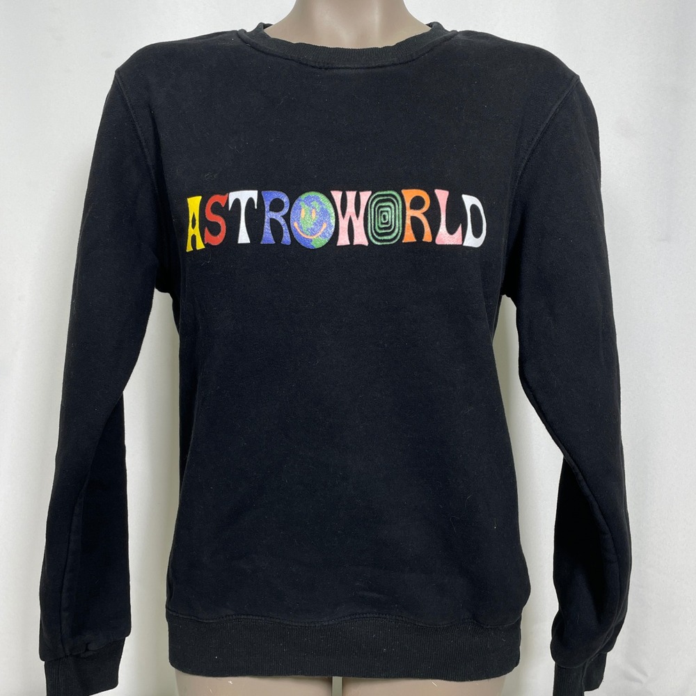 Travis Scott Astroworld Wish You Were Here Black Sweatshirt Women's SMALL